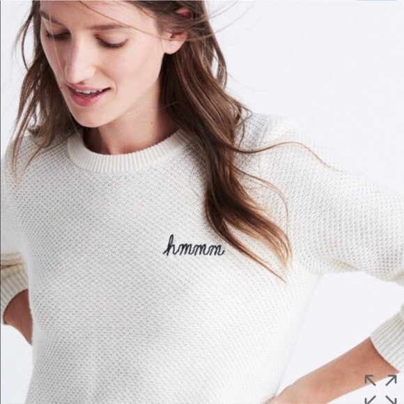 Madewell Sweaters - Madewell Embroidered Button Back Sweater